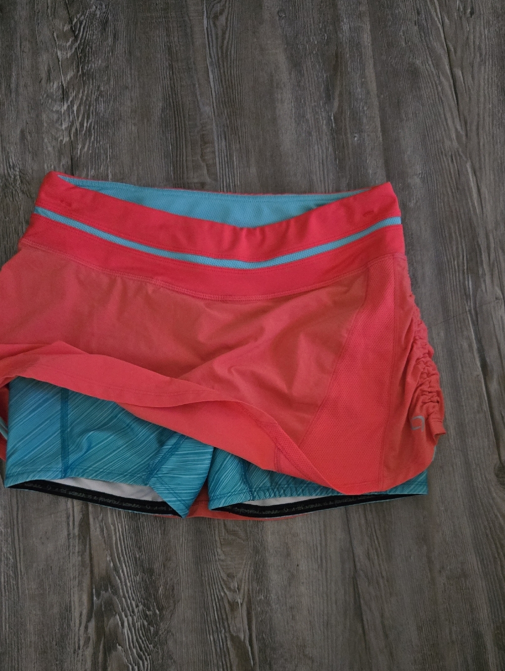 Moving Comfort Coral and Teal Athletic Skort
